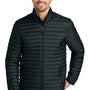 Eddie Bauer Mens Packable Quilted Water Resistant Full Zip Jacket - Black