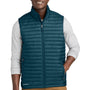 Eddie Bauer Mens Packable Quilted Water Resistant Full Zip Vest - Adriatic Blue