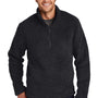 Port Authority Mens Cozy Sherpa Fleece 1/4 Zip Jacket - Charcoal Grey - Closeout