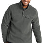Port Authority Mens Camp Fleece 1/4 Snap Sweatshirt w/ Pockets - Steel Grey