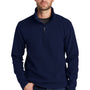 Port Authority Mens Fleece 1/4 Zip Sweatshirt - True Navy Blue