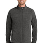 Port Authority Mens Heather Pill Resistant Microfleece Full Zip Sweatshirt w/ Pockets - Heather Charcoal Black