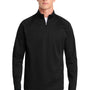 Sport-Tek Mens Sport-Wick Moisture Wicking Fleece 1/4 Zip Sweatshirt - Black/Silver Grey