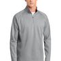 Sport-Tek Mens Sport-Wick Moisture Wicking Fleece 1/4 Zip Sweatshirt - Silver Grey/Black