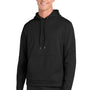 Sport-Tek Mens Sport-Wick Moisture Wicking Fleece Hooded Sweatshirt Hoodie w/ Pouch Pocket - Black