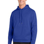 Sport-Tek Mens Sport-Wick Moisture Wicking Fleece Hooded Sweatshirt Hoodie w/ Pouch Pocket - True Royal Blue