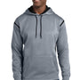 Sport-Tek Mens Tech Moisture Wicking Fleece Hooded Sweatshirt Hoodie w/ Pouch Pocket - Heather Grey/Black