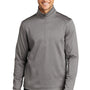 Port Authority Mens Diamond Fleece 1/4 Zip Sweatshirt - Heather Gusty Grey - Closeout