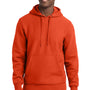 Sport-Tek Mens Fleece Hooded Sweatshirt Hoodie w/ Pouch Pocket - Orange