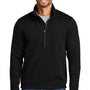 Port Authority Mens Arc Pill Resistant Sweater Fleece 1/4 Zip Jacket - Deep Black