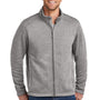 Port Authority Mens Arc Pill Resistant Sweater Fleece Full Zip Jacket - Heather Deep Smoke Grey