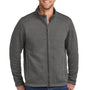Port Authority Mens Arc Pill Resistant Sweater Fleece Full Zip Jacket - Heather Smoke Grey