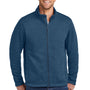 Port Authority Mens Arc Pill Resistant Sweater Fleece Full Zip Jacket - Heather Insignia Blue