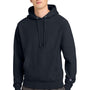 Champion Mens Reverse Weave Garment Dyed Hooded Sweatshirt Hoodie w/ Pouch Pocket - Navy Blue