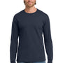 Gildan Mens Hammer Long Sleeve Crewneck T-Shirt - Sport Dark Navy Blue
