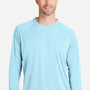Huk Mens LoPro Pursuit Moisture Wicking Long Sleeve Crewneck T-Shirt - Island Paradise Blue - NEW