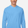 Huk Mens LoPro Pursuit Moisture Wicking Long Sleeve Hooded T-Shirt Hoodie - Marolina Blue - NEW