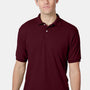 Hanes Mens EcoSmart Short Sleeve Polo Shirt - Maroon