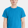 Hanes Mens EcoSmart Short Sleeve Crewneck T-Shirt - Teal Blue