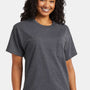 Hanes Mens Essential Short Sleeve Crewneck T-Shirt w/ Pocket - Heather Charcoal Grey