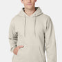 Hanes Mens Ultimate Cotton PrintPro XP Pill Resistant Hooded Sweatshirt Hoodie w/ Pouch Pocket - Natural