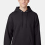 Hanes Mens EcoSmart Print Pro XP Pill Resistant Hooded Sweatshirt Hoodie w/ Pouch Pocket - Black