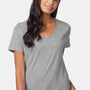 Hanes Womens Perfect-T Short Sleeve V-Neck T-Shirt - Light Steel Grey