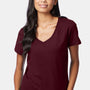 Hanes Womens Perfect-T Short Sleeve V-Neck T-Shirt - Maroon