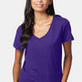 Hanes Womens Perfect-T Short Sleeve V-Neck T-Shirt - Purple