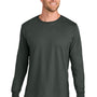 Jerzees Mens Ultimate Long Sleeve Crewneck T-Shirt - Charcoal Grey