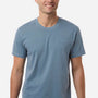 Independent Trading Company Mens Premium Pigment Dyed Short Sleeve Crewneck T-Shirt - Pigment Slate Blue - New