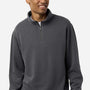 Independent Trading Company Mens Pigment Dyed 1/4 Zip Sweatshirt - Pigment Black - New