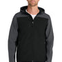 Port Authority Mens Core Wind & Water Resistant Full Zip Hooded Jacket - Black/Battleship Grey