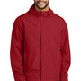 Port Authority Mens C-FREE Water Resistant Full Zip Hooded Rain Jacket - Rich Red