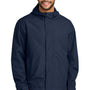 Port Authority Mens C-FREE Water Resistant Full Zip Hooded Rain Jacket - True Navy Blue