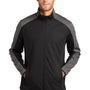 Port Authority Mens Active Wind & Water Resistant Full Zip Jacket - Deep Black/Steel Grey - Closeout