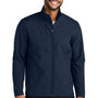 Port Authority Mens C-FREE Core Water Resistant Soft Shell Full Zip Jacket - True Navy Blue