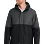 Port Authority Mens Insulated Ripstop Full Zip Hooded Jacket - Steel Grey/Deep Black - COMING SOON