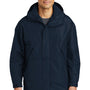 Port Authority Mens 3-in-1 Wind & Water Resistant Full Zip Hooded Jacket - Navy Blue