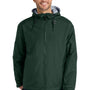 Port Authority Mens Team Wind & Water Resistant Full Zip Hooded Jacket - Hunter Green