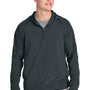 Sport-Tek Mens Repeat Moisture Wicking 1/4 Zip Hooded Jacket - Iron Grey