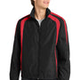 Sport-Tek Mens Water Resistant Full Zip Jacket - Black/True Red
