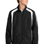 Sport-Tek Mens Water Resistant Full Zip Jacket - Black/White