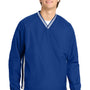 Sport-Tek Mens Water Resistant V-Neck Jacket - True Royal Blue/White