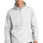 Sport-Tek Mens Wind & Water Resistant Packable Anorak 1/4 Zip Hooded Jacket - White