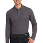 Port Authority Mens Core Classic Long Sleeve Polo Shirt - Graphite Grey