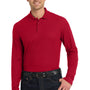 Port Authority Mens Core Classic Long Sleeve Polo Shirt - Rich Red