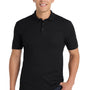 Port Authority Mens Core Classic Short Sleeve Polo Shirt w/ Pocket - Deep Black