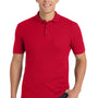 Port Authority Mens Core Classic Short Sleeve Polo Shirt w/ Pocket - Rich Red
