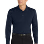 Port Authority Mens Dry Zone Performance Moisture Wicking Long Sleeve Polo Shirt - River Navy Blue